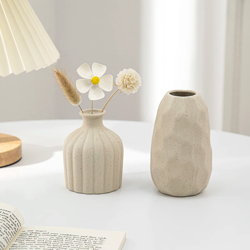 Keramikvase – Weiße Nordic Dekovase
